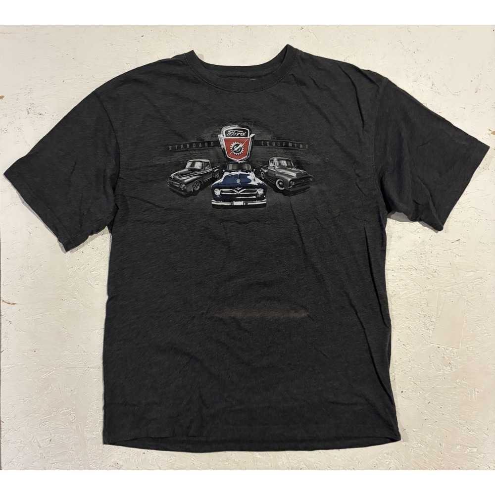 Newport Blue Vintage Style Ford‎ Truck Car Shirt Mens XL Gray Short Sleeve